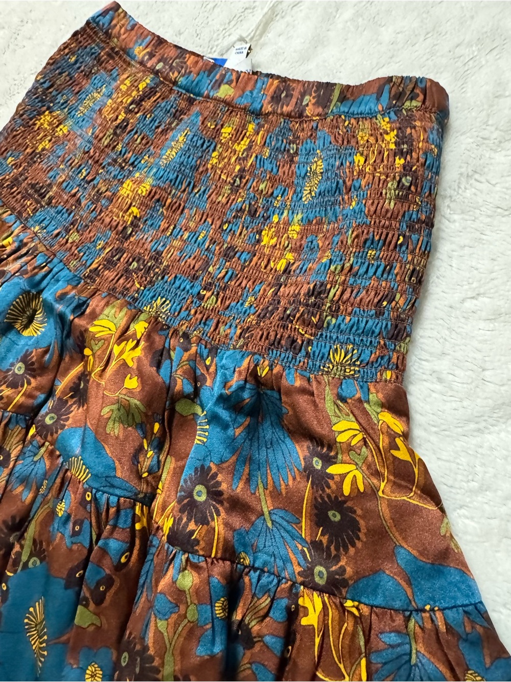 NWT- CARTOLINA KYLIE SILK SKIRT - YELLOWSTONE CHICORY - Picture 8 of 16